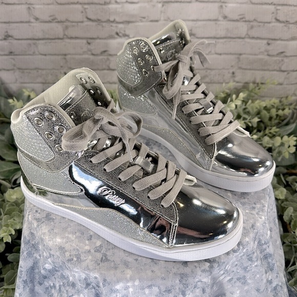 Pastry PopTart Silver Glitter Fashion High Top Dance Sneakers WMS 7.5M✨VGUC✨ - Picture 14 of 14